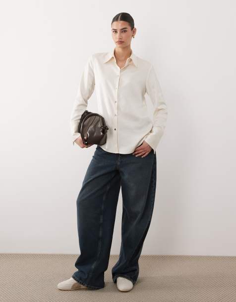 Mango - Chemise en satin - Blanc - view 1