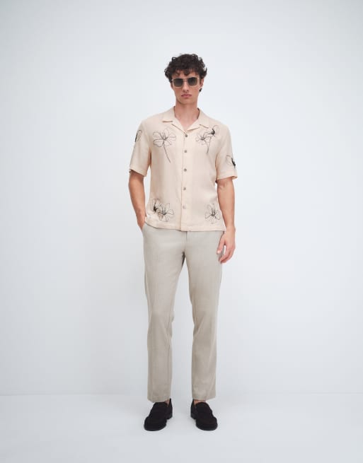 Mango - Chemise manches courtes minimaliste à fleurs - Écru, 2 de 9