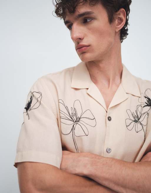 Mango - Chemise manches courtes minimaliste à fleurs - Écru, 3 de 9