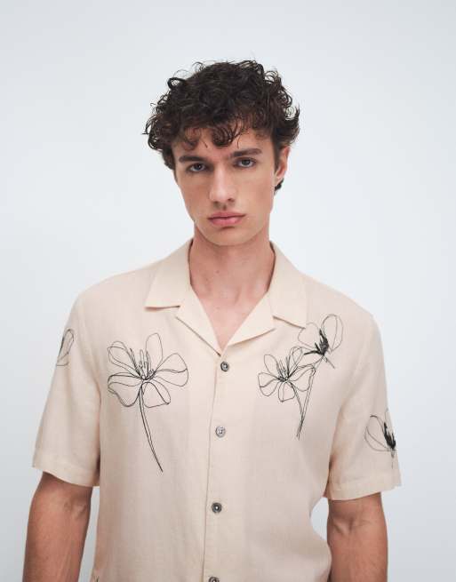 Mango - Chemise manches courtes minimaliste à fleurs - Écru, 4 de 9