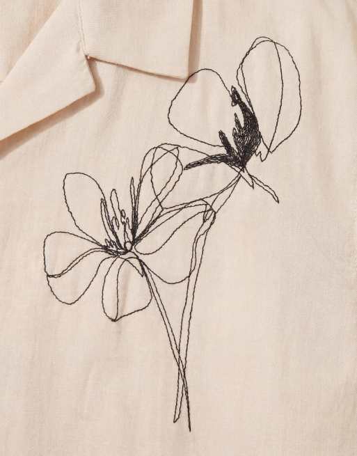 Mango - Chemise manches courtes minimaliste à fleurs - Écru, 8 de 9