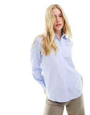 Chemise Mango Fluide Beige Rayures Noires Et Blanches - Taille S | Occasion TBE