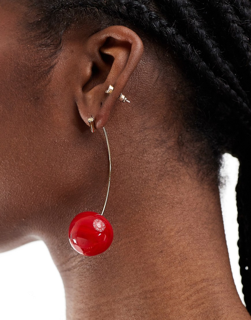 Mango cherry earrings in red