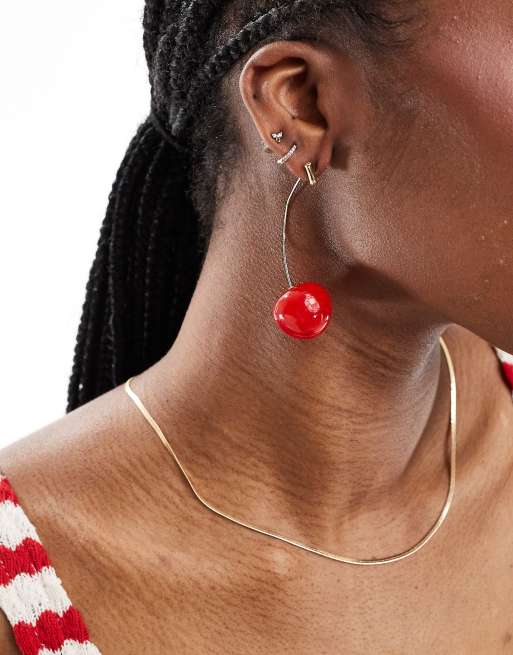 Mango red earrings store
