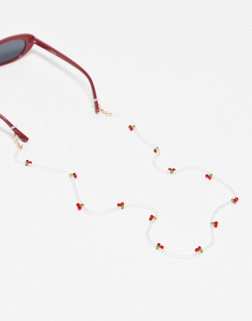 Mango cherry sunglasses chain in white