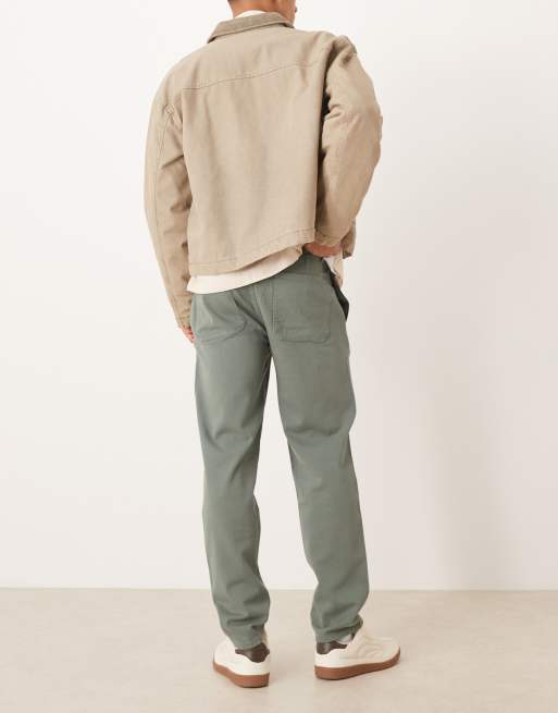 Mango Chet cotton straight jean in sage green, 2 of 5