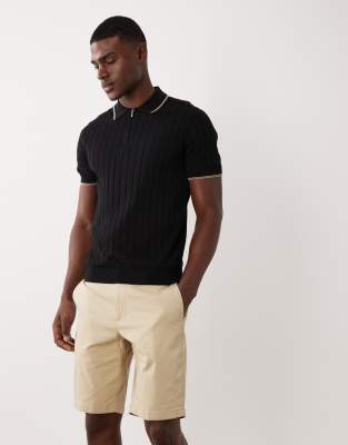 Mango chino shorts in ecru-Neutral