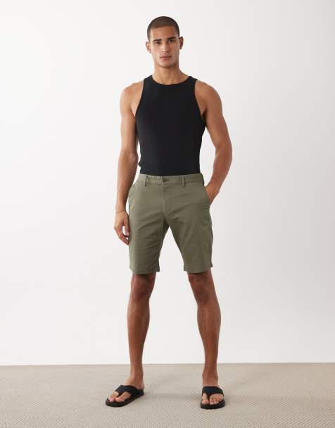 Mango - Chinoshort in kaki - view 1