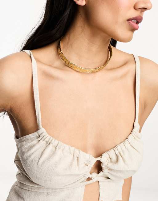 Mango - Choker in goud