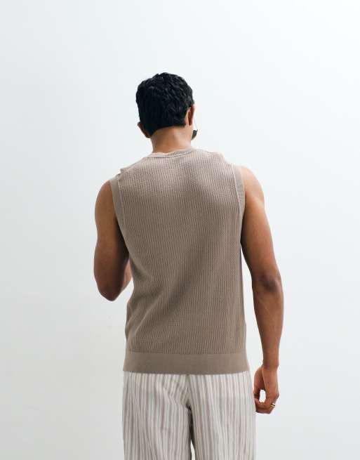 Mango – Chokladbrun, stickad väst, 3 av 5