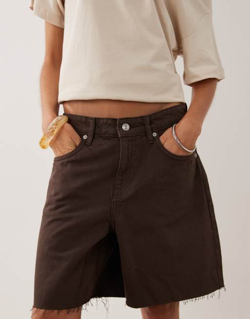 Mango – Chokladbruna jeansshorts i 100% bomull, 2 av 5
