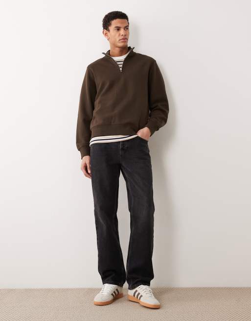 Mango - Chokoladebrun sweatshirt med kvart lynlås, 2 af 5