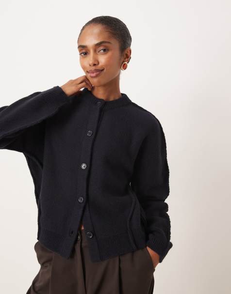 Mango chunky cardigan in navy - view 1