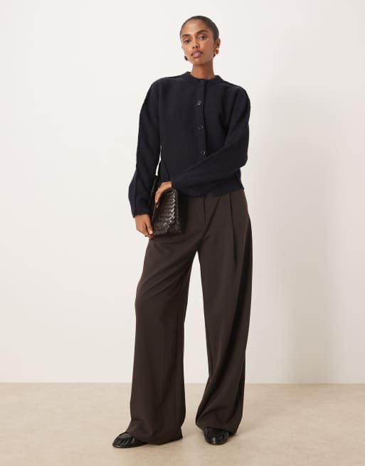 Mango chunky cardigan in navy, 2 of 4