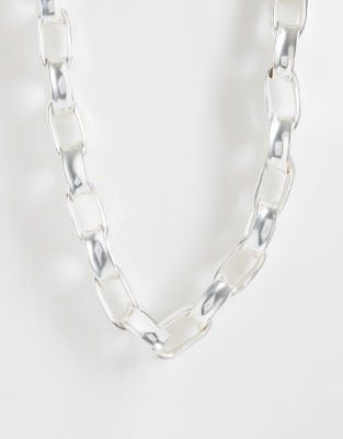 Mango Chunky Chain Necklace In Silver