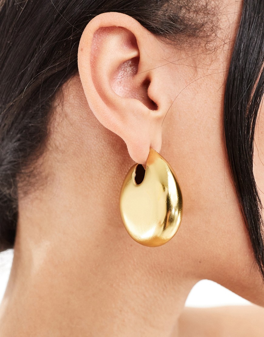 Mango chunky hoop earrings in gold