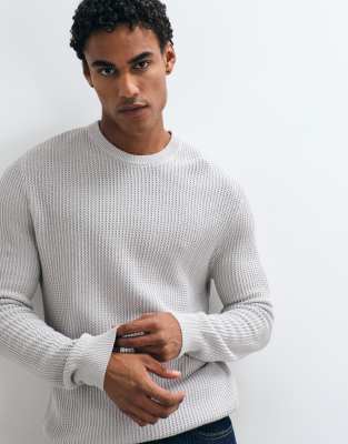 Mango Chunky Knitted Sweater In White