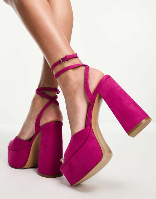 Fuchsia platform sandals hot sale