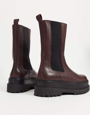 mango burgundy boots