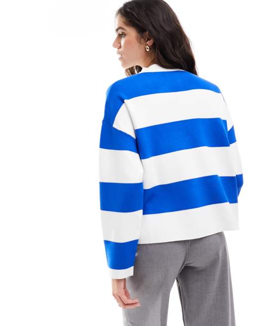 Blue best sale striped sweatshirt