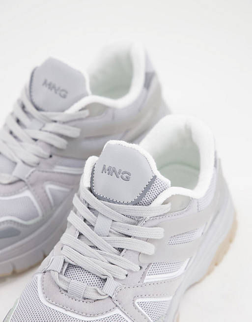 Shoes Trainers/Mango chunky trainer in white with neutral panels 