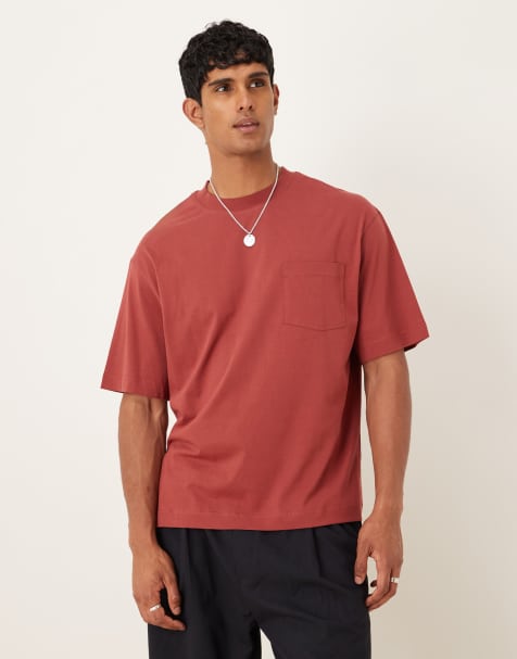 Mango – Ciemnoczerwony bawełniany T-shirt - view 1