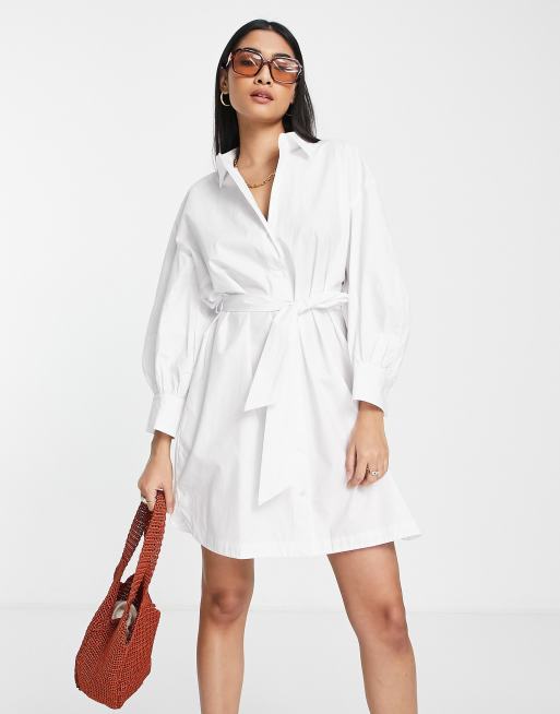 White tie waist store shirt dress