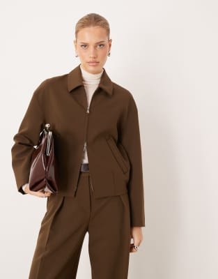 Mango - Cintu - Harrington-Jacke in Khaki, Kombiteil-Grün