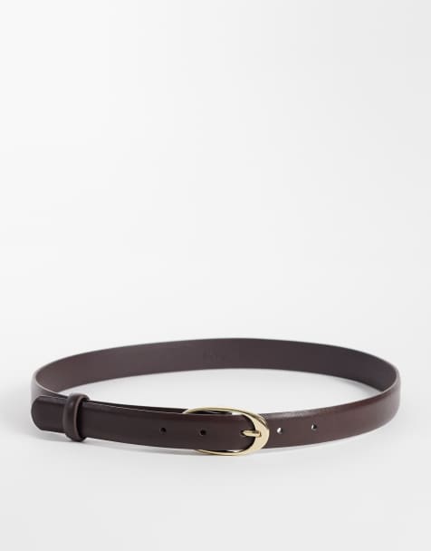 Mango - Cintura classica marrone con fibbia ovale - view 1
