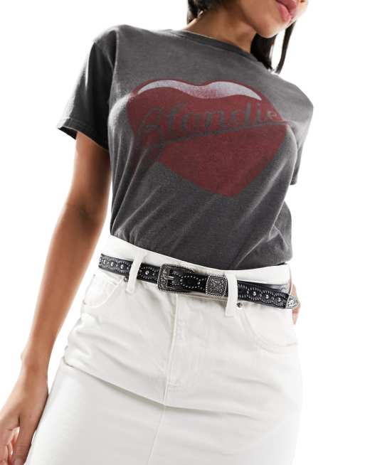 Mango - Cintura nera stile western