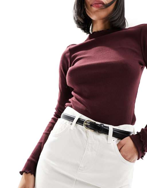 Mango - Cintura slim nera
