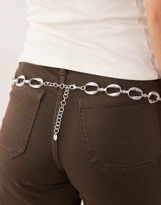 Mango circle chain belt in silver, 3 of 3
