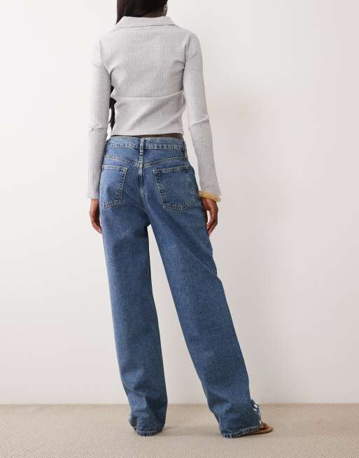 Mango - Circle - Jeans dritti in 100% cotone blu medio con dischi, 2 di 5