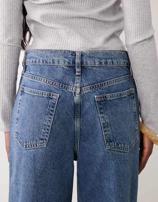 Mango - Circle - Jeans dritti in 100% cotone blu medio con dischi, 4 di 5