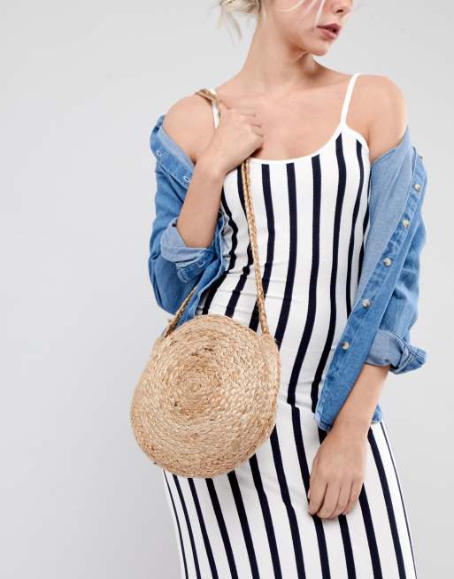 Mango round cheap straw bag