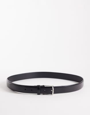 Mango Classic 100% Leather Belt In Black