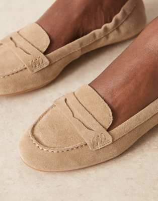 Mango Classic 100% Suede Loafer In Brown