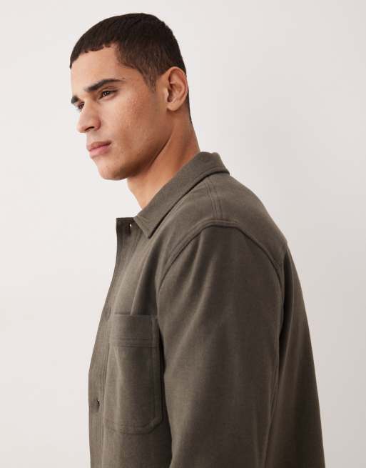 Mango – Classic – Brun overshirt, 4 av 5