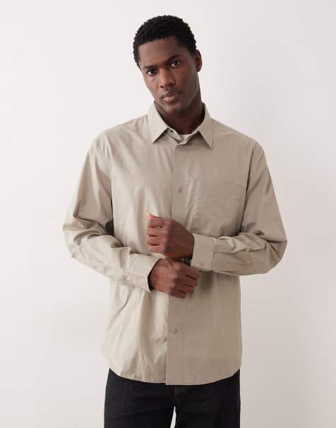 Mango classic button up shirt in ecru - view 1