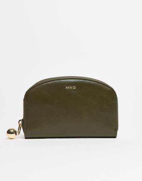 Mango classic coin purse in khaki green - view 1
