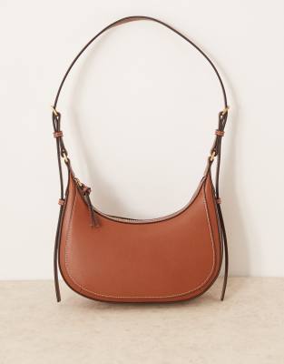 Mango Classic Cross Body Bag In Brown
