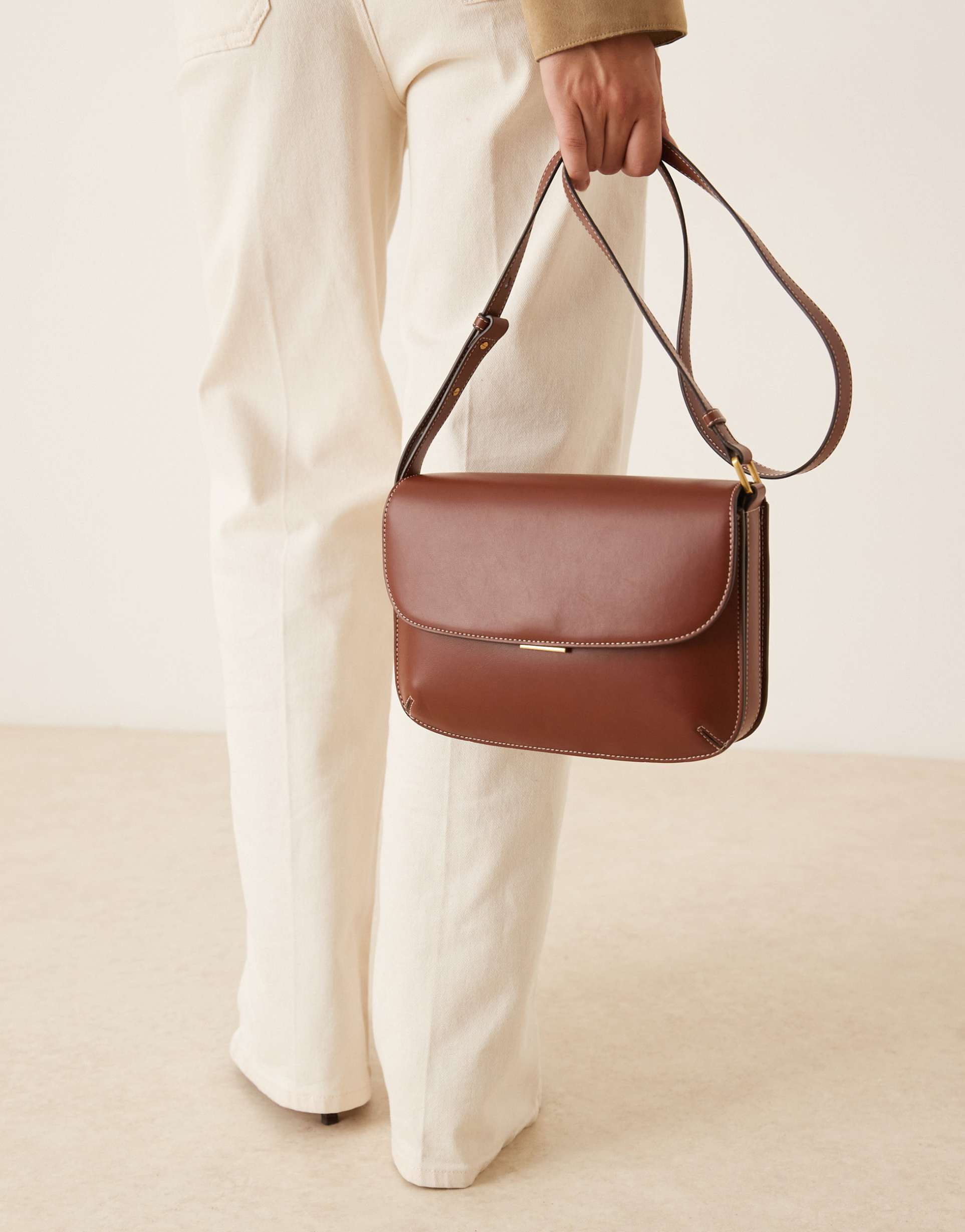 mango classic cross body bag in brown