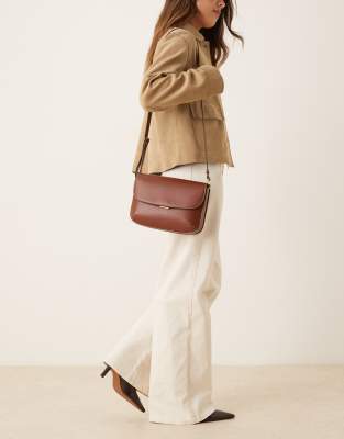 Mango Classic Cross Body Bag In Brown
