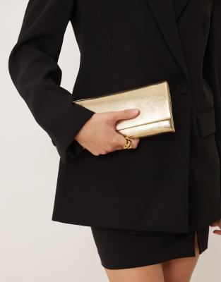 Mango Classic Cross Body Bag In Gold