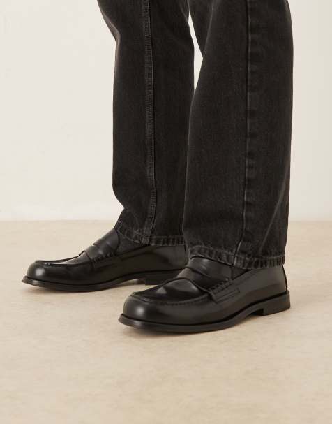 Mango – Classic – Czarne loafersy ze skóry - view 1