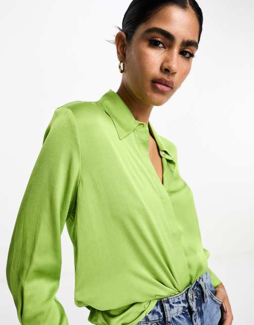 Lime green on sale dress shirt womens