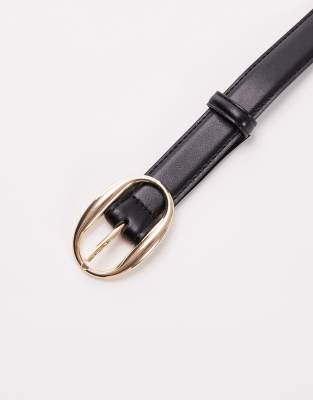 Mango Classic Gold Oval Buckle Belt