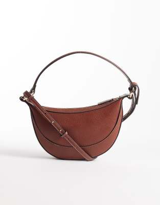 Mango Classic Half Mood Cross Body Bag In Brown