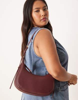 Mango classic half moon cross body bag in cherry red - view 1