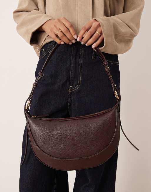 Mango classic half moon shoulder bag bag in cherry red, 4 of 4